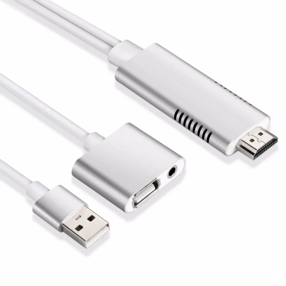 New HDMI to USB AUX Cable Adapter Phone Tablet To TV AV Adapter Cable HD 1080P