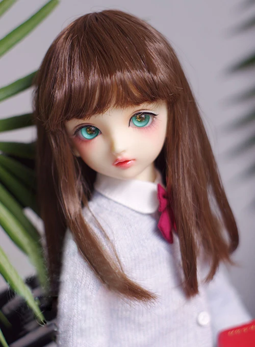 BJD куклы парики прямые челки темно коричневые длинные волосы для 1/6 YOSD имитация