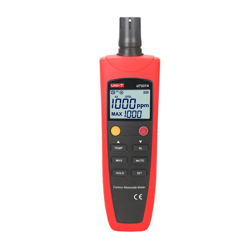 

UNI-T UT337A Carbon Monoxide Meters Audiable Virtual LCD Display Temperature Tester Self Check CO Range 0~1000ppm CO Detector