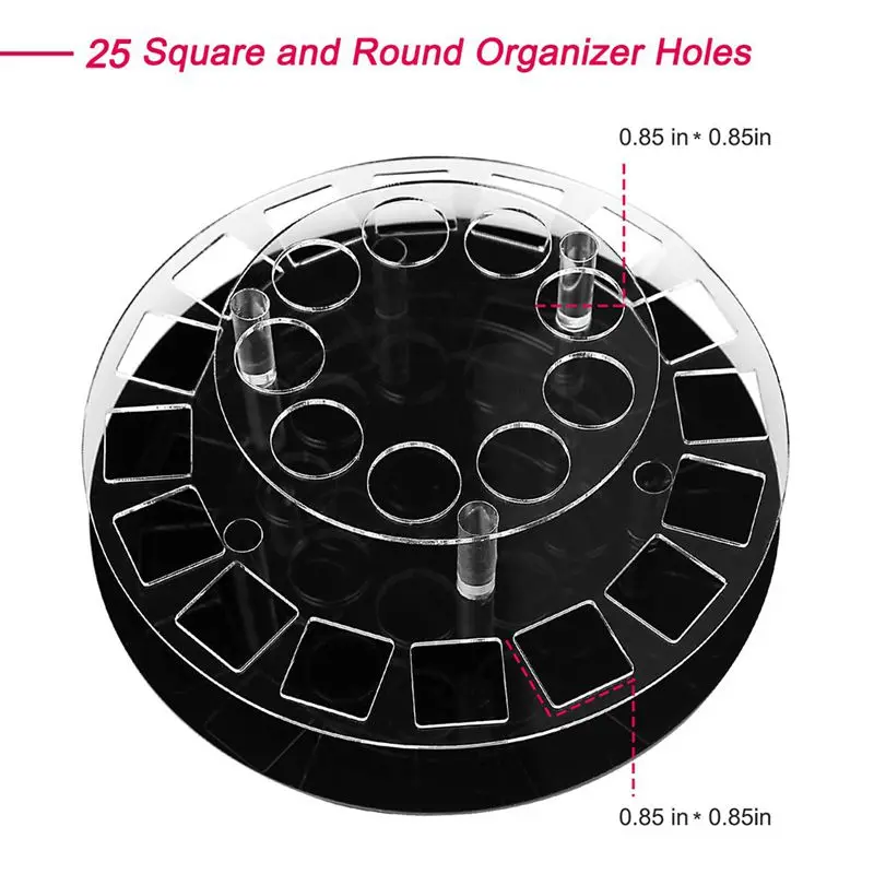 LUDA 360 ° вращающаяся помада Органайзер Премиум акриловый 25 держатель косметический макияж Прозрачный органайзер для помад держатель для хранения кисти башня S