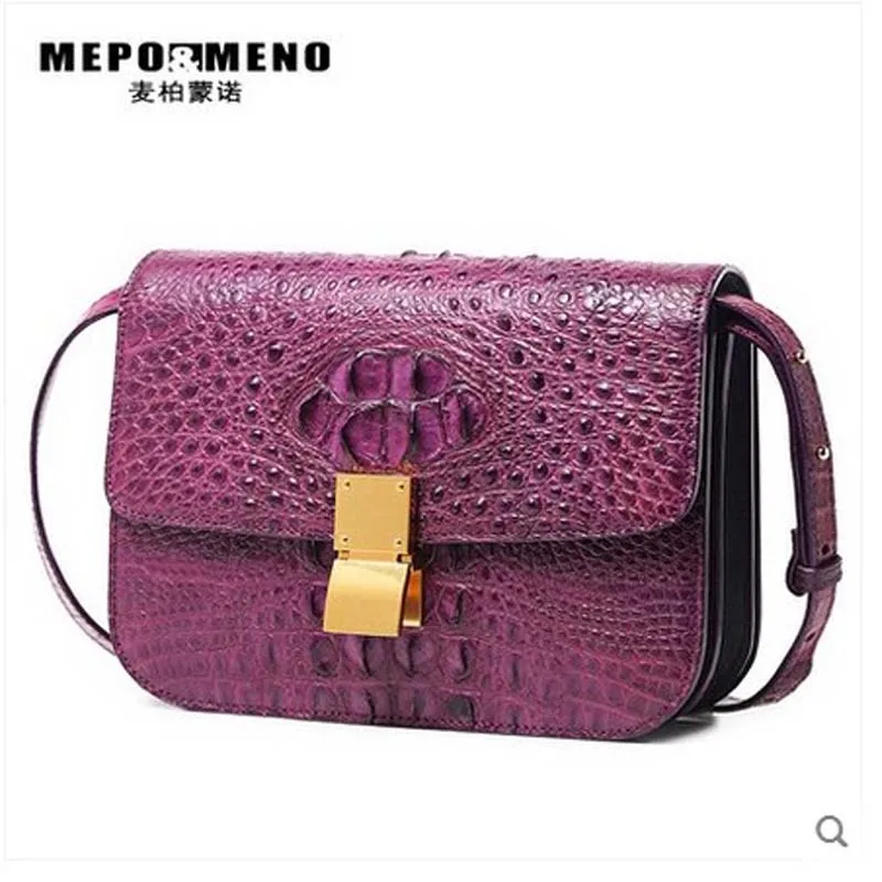 

2018 maibomengnuo Thailand new model Nile crocodile women bag simple lady's single shoulder slanting women bag