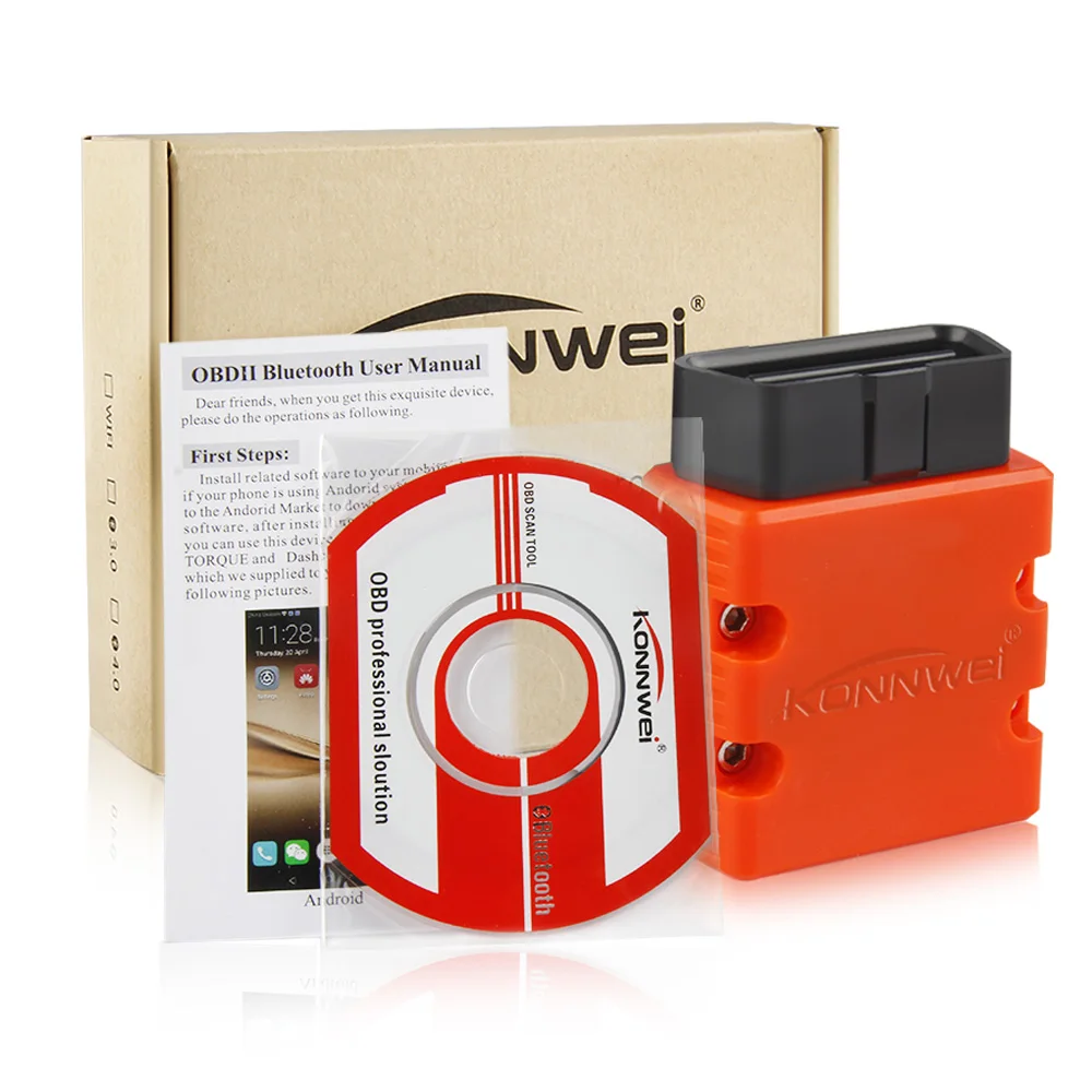 Считыватель кодов KONNWEI KW902 Bluetooth чип ELM327 V1.5 PIC18f25k80 OBDII ELM 327 диагностический