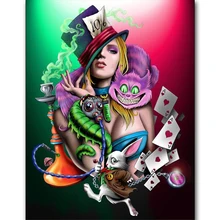 На заказ Алиса в стране чудес, алмазная вышивка diy полный квадратный/круглый Алмазная картина вышивка крестиком Мозаика 5d рукоделие WG265