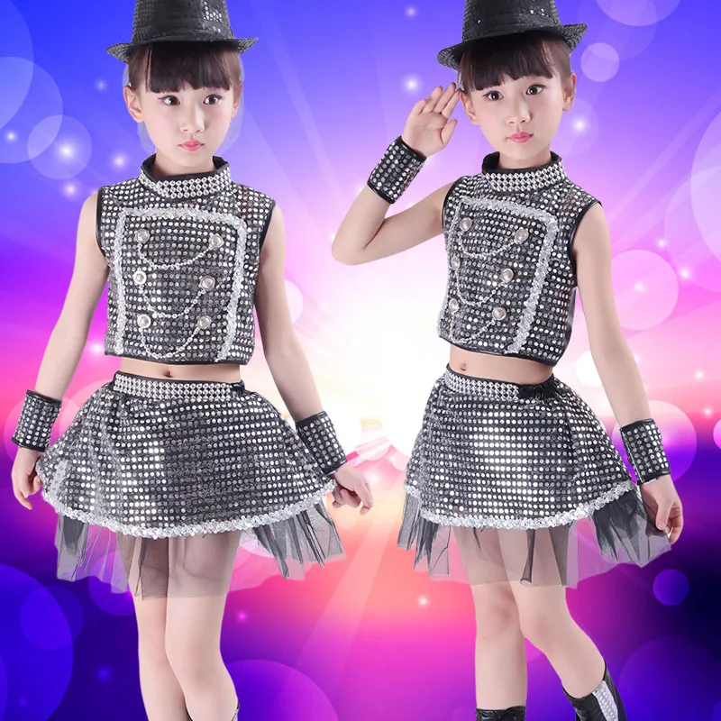

Children's Jazz Dance Costumes Boys and Girls Dance Hip-hop Clothing Children's Sequins Clothing DJ Dance Performance