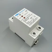 40A 230V Din rail 3 LED automatic reconnect over voltage and under voltage protective device protector protection relay