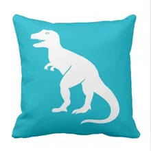 Tyrannosaurus Dinosaur Pillow in Turquoise Blue case
