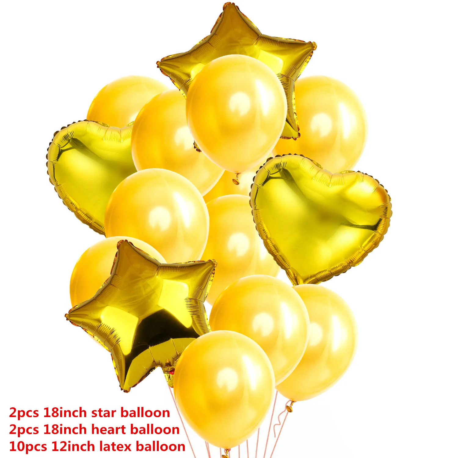 Свадебное Украшение 18 дюймов розовое золото Сердце Звезда фольга шар Синий Розовый шары из латекса конфетти шары День рождения Детские игрушки 8 - Цвет: Gold
