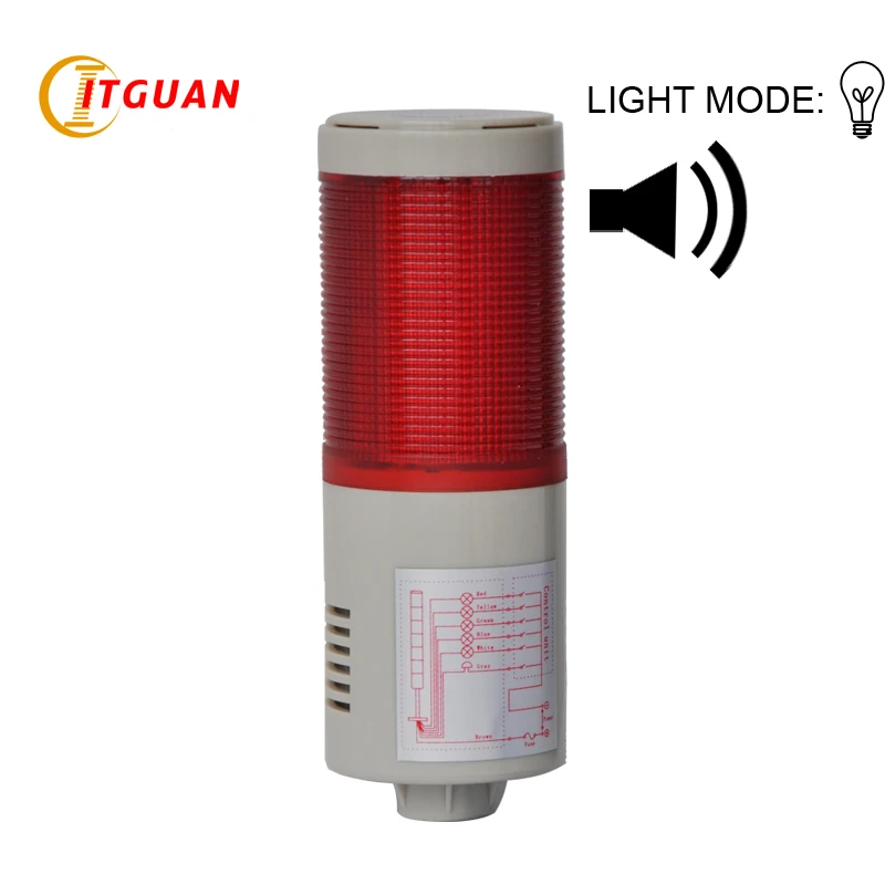 

LTA-205 AC220V 1 Layer Bulb tower light with Sound Industrial Emergency Indicator Strobe Light Tower with round bottom