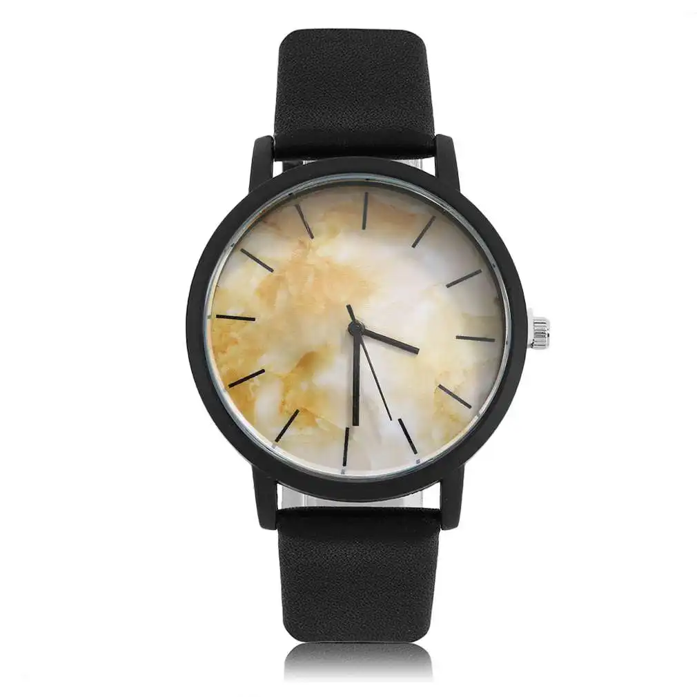 

OUTAD Men Women Unisex Design Retro Leather Strap Wrist Watches Vintage Marbling Pattern Quartz Wrist Watch relogio feminino