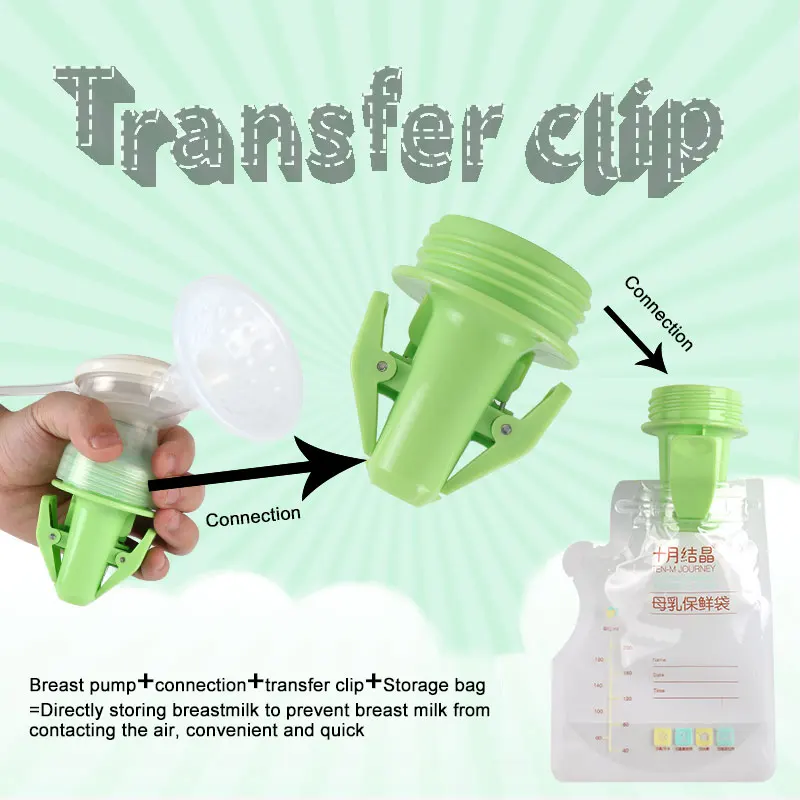 Milk storage bag clip connector powerful convenient for breast pump accessories electric manual breast pump be applied overflow