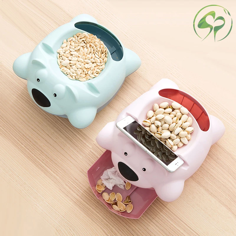 

Multifunction Plastic Snacks Fruit Storage Box Lazy Melon Dish Can Mini Waste Bin Desktop Garbage Trash Can Tray