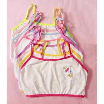 

2 pcs / lot 100% Cotton Girls Bra No Steel Children Underwear Gallut Bras for Students Growth Period Bra Underwear Girl Student