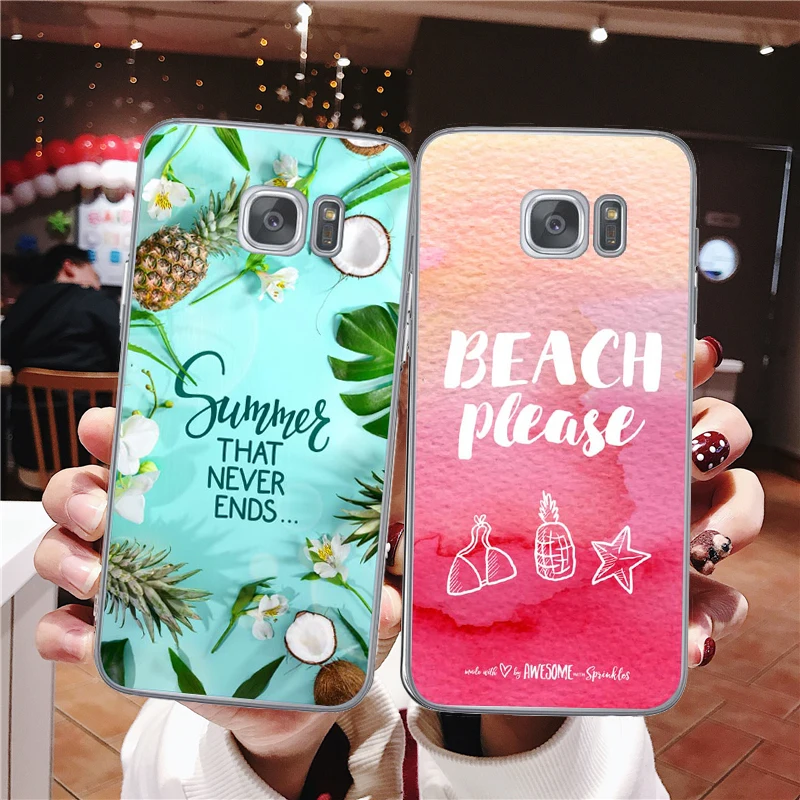 Пляжный силиконовый чехол накладка для Samsung Galaxy S10 Lite Plus S6 S7 Edeg S8 S9 Note 9 летняя