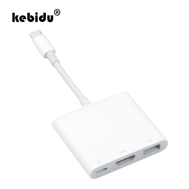 

kebidu Type-C USB C to HDMI USB 3.1 Type c Multifunction Adapter Cable Male to Female Charging Converter Digital AV Multiport