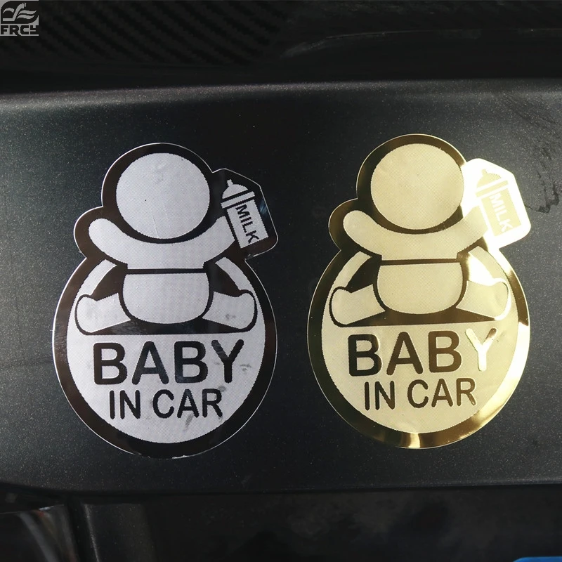 

Car styling 3D Nickel Metal Cartoon Stickers Baby In Car Warming Car-Sticker Baby on Board safety Emblem High Quality