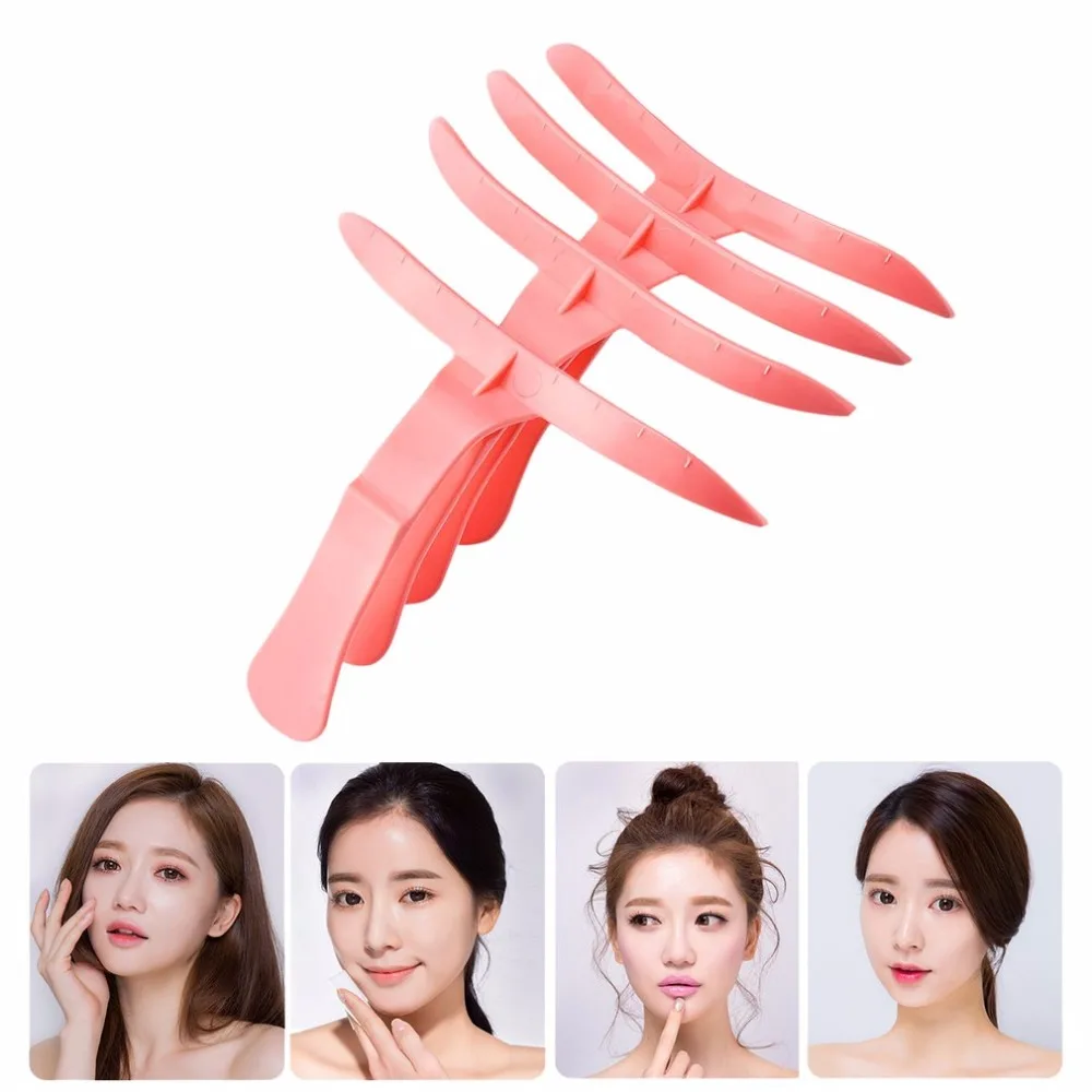 

4 pcs/pack Micro Eyebrow Pencil Forming Molding Template Ruler Microblading Eyebrow Ruler Makeup Tools Permanent Stencils Cheap