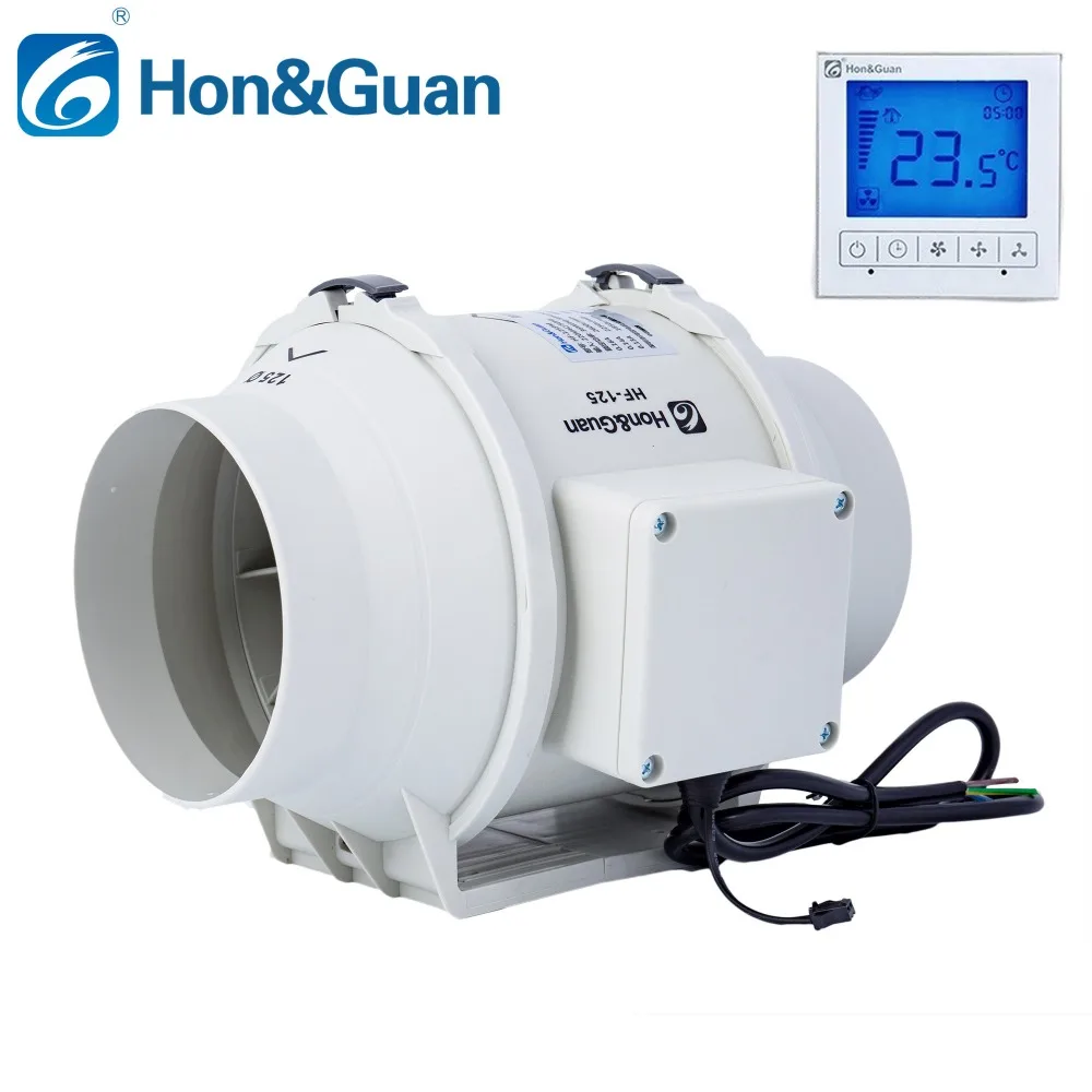 4''~5'' 220V High Efficiency Inline Duct Fan Ventilation System Exhaust Extractor Fan Hydroponic Air Blower Booster for Bathroom