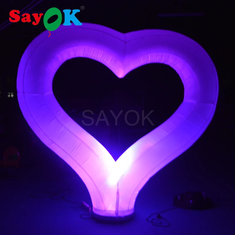 

2m large inflatable heart with led lights for wedding, pary