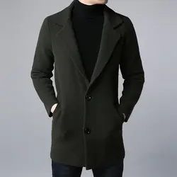 Новинка 2018 года модные куртки для мужчин s Кардиган тенденция уличная пальто осень зима длинный корейский Slim Fit повседневное Тренч