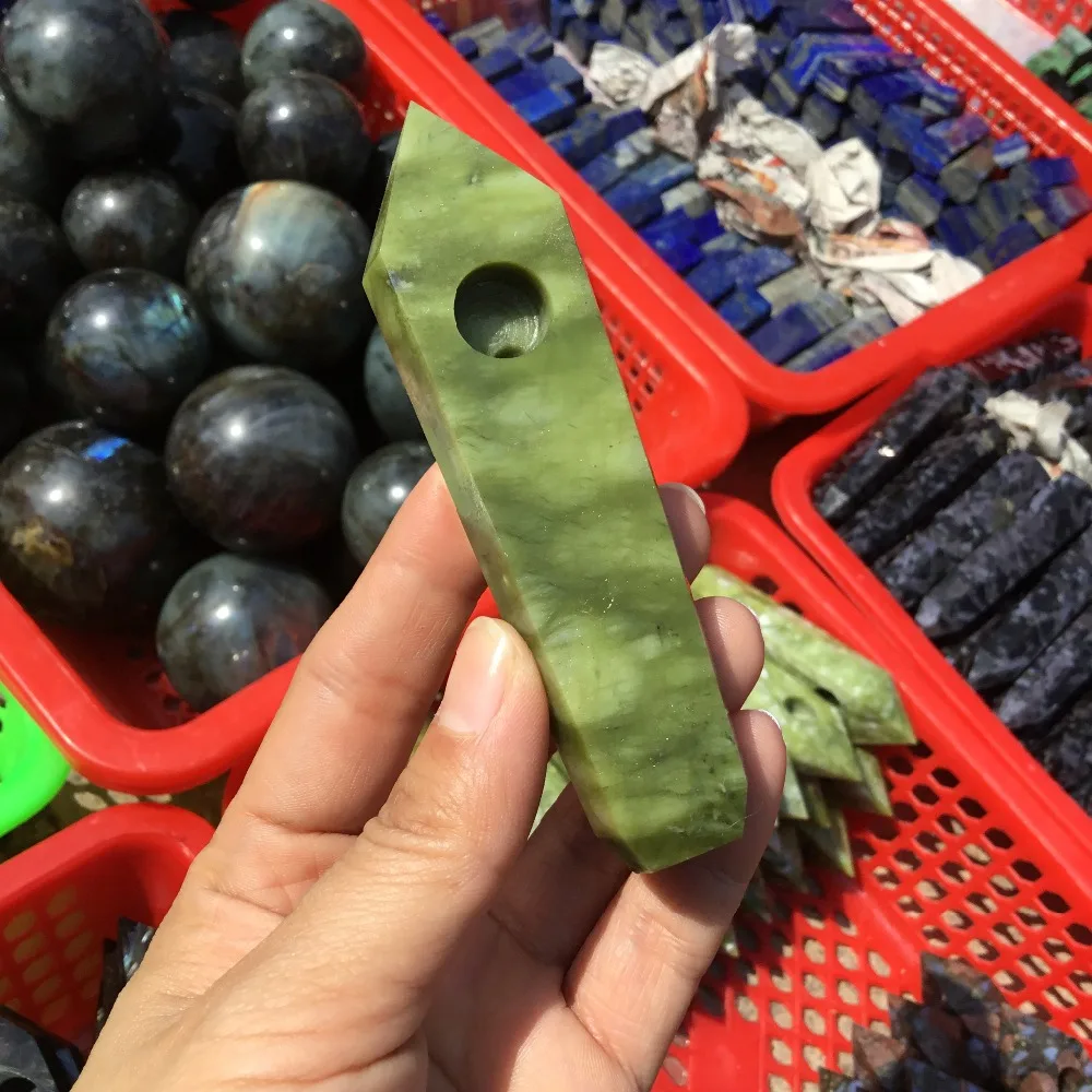 Natural jade stone Smoking Pipes stone crystal weed pipein Stones from