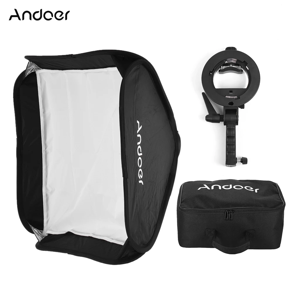 

Andoer Photo Studio Multifunctional 60 * 60cm Folding Softbox with S-type Handheld Flash Speedlite Bracket with Bowens Mount