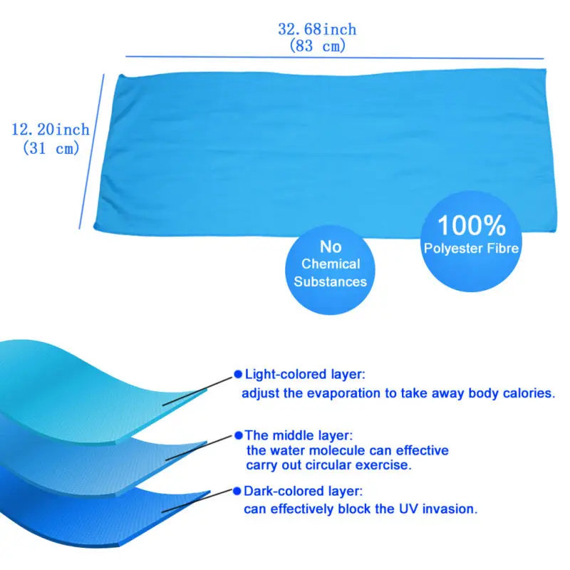 Microfiber Cooling Towel Headband Travel Riding Gym Dry Quickly For Yoga Gym Sport Golf Hiking Running (8)