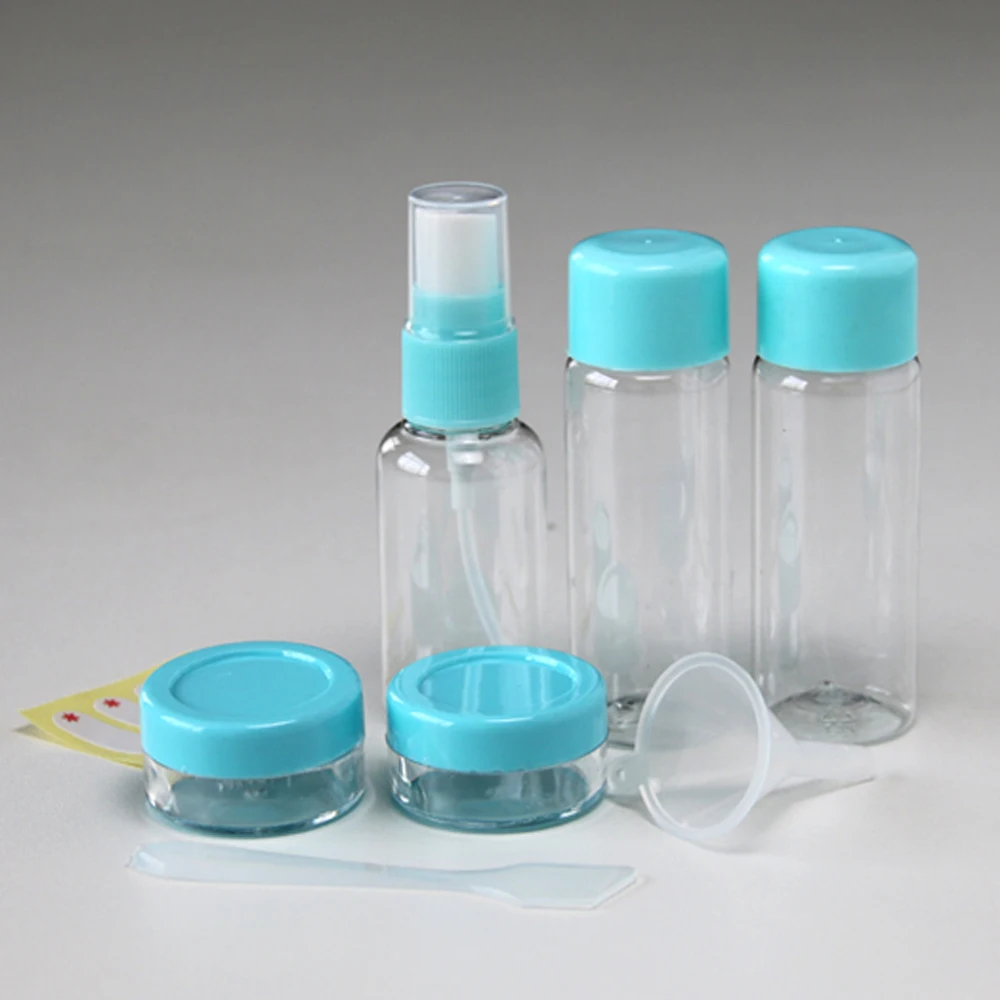 8pcs Transparent Refillable Bottles Portable Shampoo Cream Travel