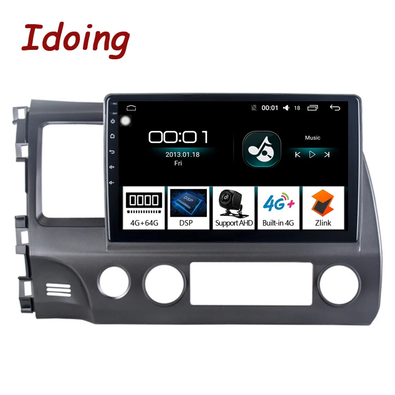 Best Idoing 10.2"4G+64G Octa Core Car Android 8.1 Radio Multimedia Player For Honda CIVIC 2006-2011 2.5D DSP GPS Navigation no 2 din 0