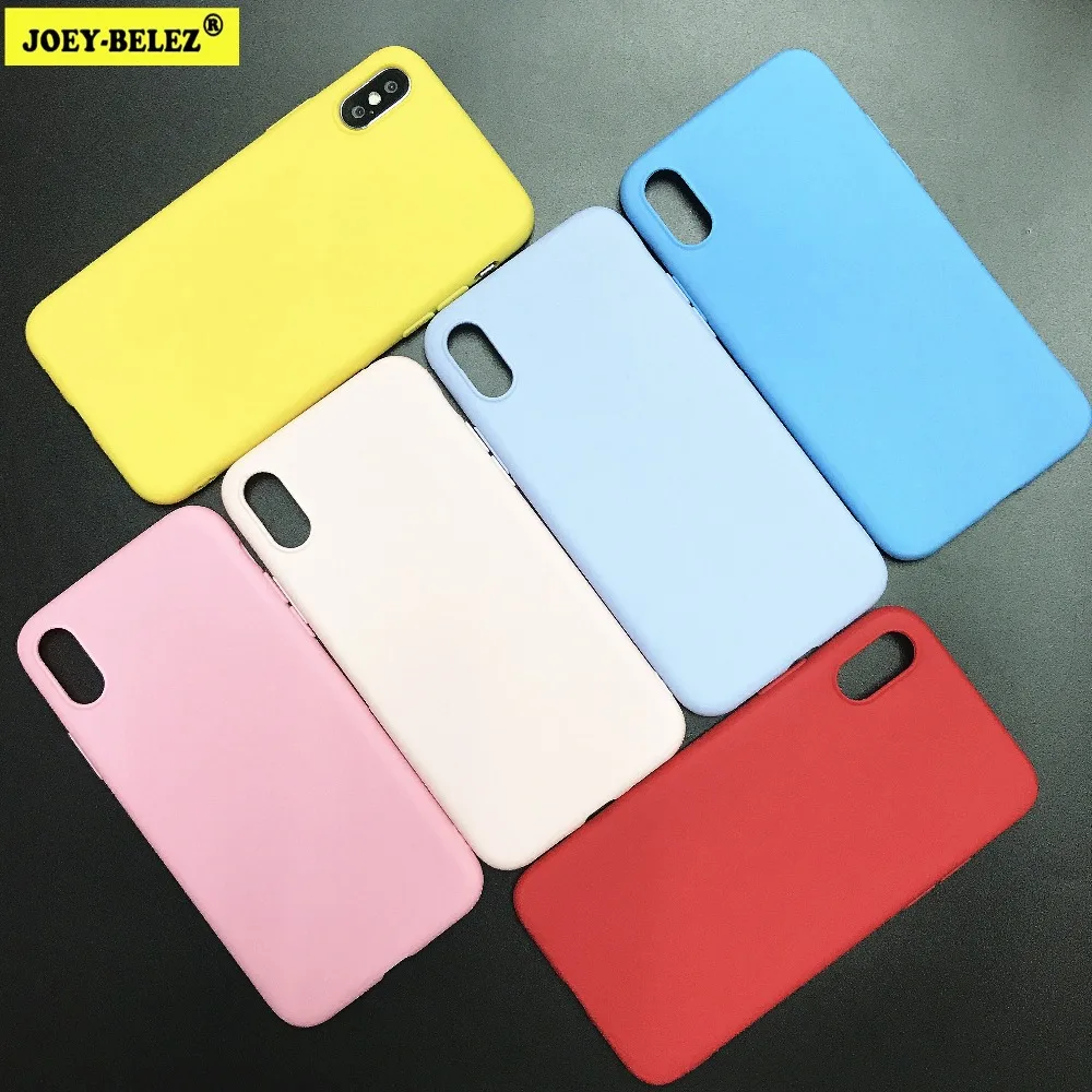 

Silicon phone case for oneplus 6 6t matte case Coque for one plus 7t cases etui solid cover for oneplus 5 5t soft TPU Candy case