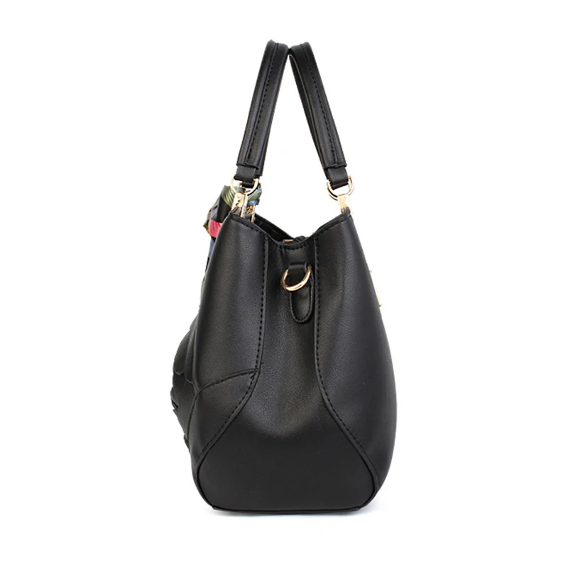 Women Rose Flower Handbag Fashion Female Leather Shoulder Bag For Women 2018 Travel Crossbody Bags Ladies Tote Ribbon SS7072 (2)