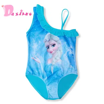 

3-10Y Baby Girls One pieces Swimsuit Bikini Cute Anna Elsa Princess Dress Cartoon Pattern Bathing Suits Swimwear Bikini Bodysuit