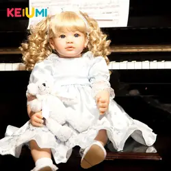 Мода 22 дюймов KEIUMI Мягкие силиконовые Reborn Младенцы 55 см девушка Playmate Reborn куклы детские реальные как принцесса для подарок на день рождения