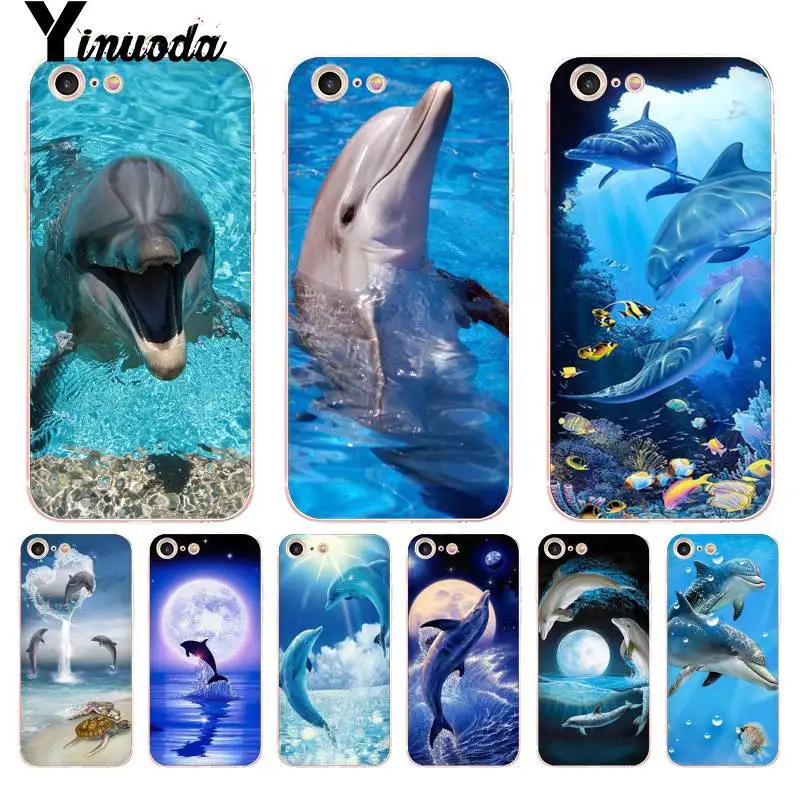 Чехол Yinuoda для iPhone 7 6 X чехол телефона с изображением океана дельфина танцев и