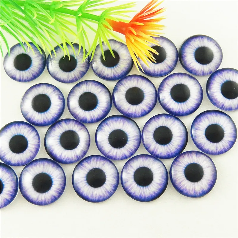 

Julie Wang 20pcs 20MM Dragon Cabochons Flatback Round Glass Lizard Frog Vivid Eyes Handmade Not heated Bracelet Jewelry Making