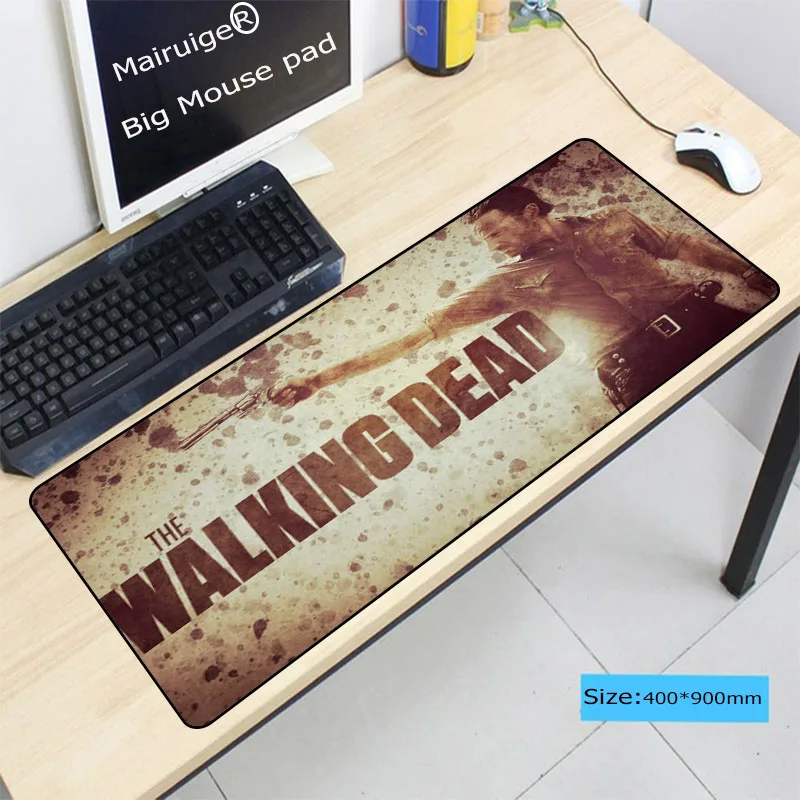  Mairuige 900*400*4 Walking Dead Large Speed Mouse Pad Gamer Locking Edge Keyboard Mouse Mat Gaming 