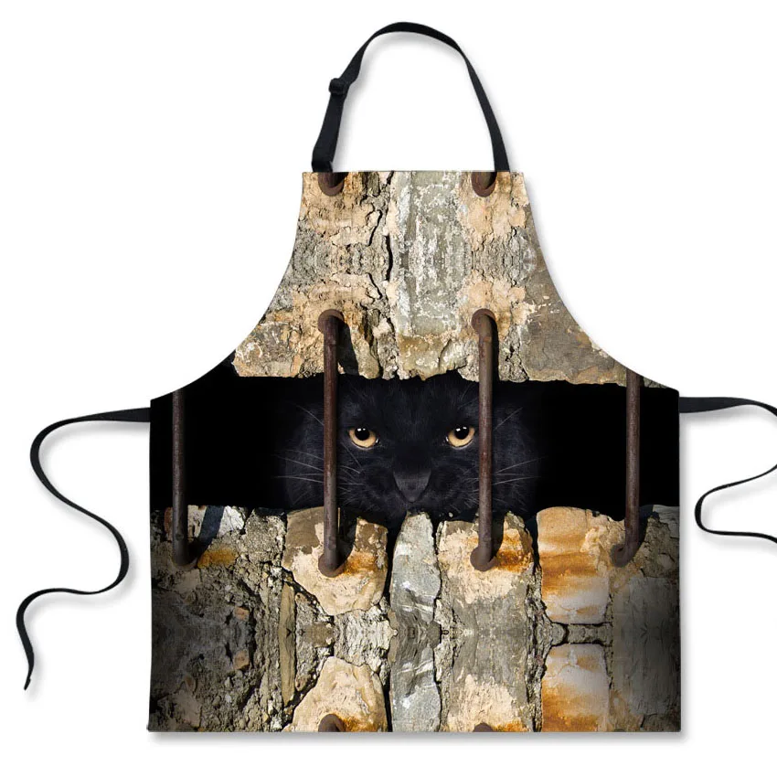 3D Dinosaur Horse Print Men Women Aprons Kitchen Cooking Tablier