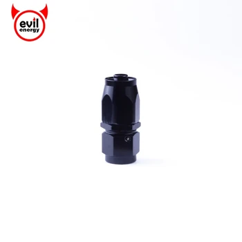 

evil energy AN6 Oil Fuel Swivel Hose Straight Aluminium Fittings Swivel AN Fittings Adapter Oil Fuel Fitting Hose End Black