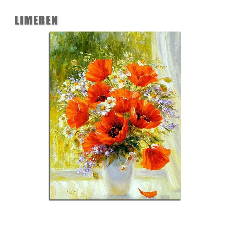 Jiaer Diy Oil Painting Flower In Vase Painting By Numbers Paint