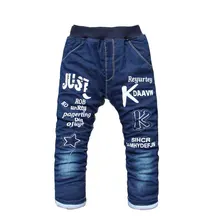 BibiCola/детские брюки для мальчиков, зимние плотные модные детские брюки джинсы для маленьких мальчиков, повседневные джинсы для мальчиков длинные брюки