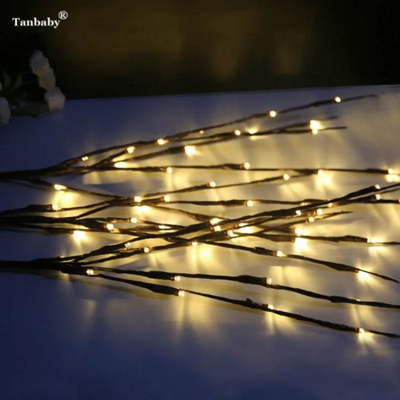 Tanbaby LED Willow Branch Lamp lights 20 leds Branches String Light battery powered for home Party cafe shop Decor Lights