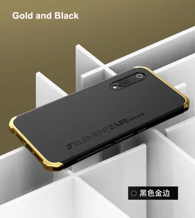 Black and Gold Mi 9 анти-осенняя металлическая рамка жесткая задняя крышка из ПК для Xiao mi 9 mi 9 mi 9 чехол из алюминиевого сплава coque для Xiao mi 9 M9 бампер чехол в виде ракушки - Цвет: Black and Gold