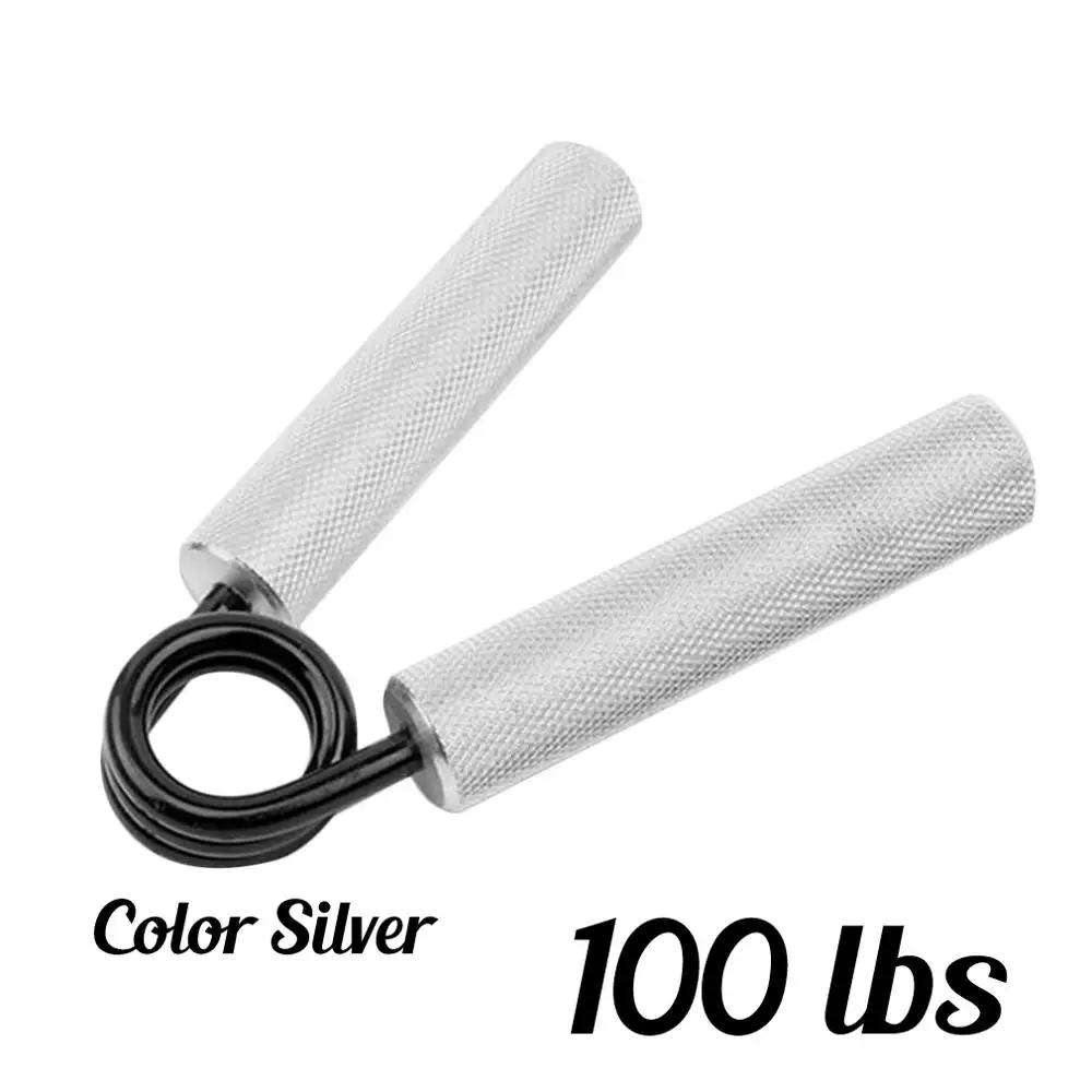 silver 100lbs Топ 100lbs-350lbs фитнес Тяжелые Захваты на запястье реабилитация разработчик рукоятка мышечная силовая тренировка устройство кистевой эспандер - Цвет: silver 100lbs
