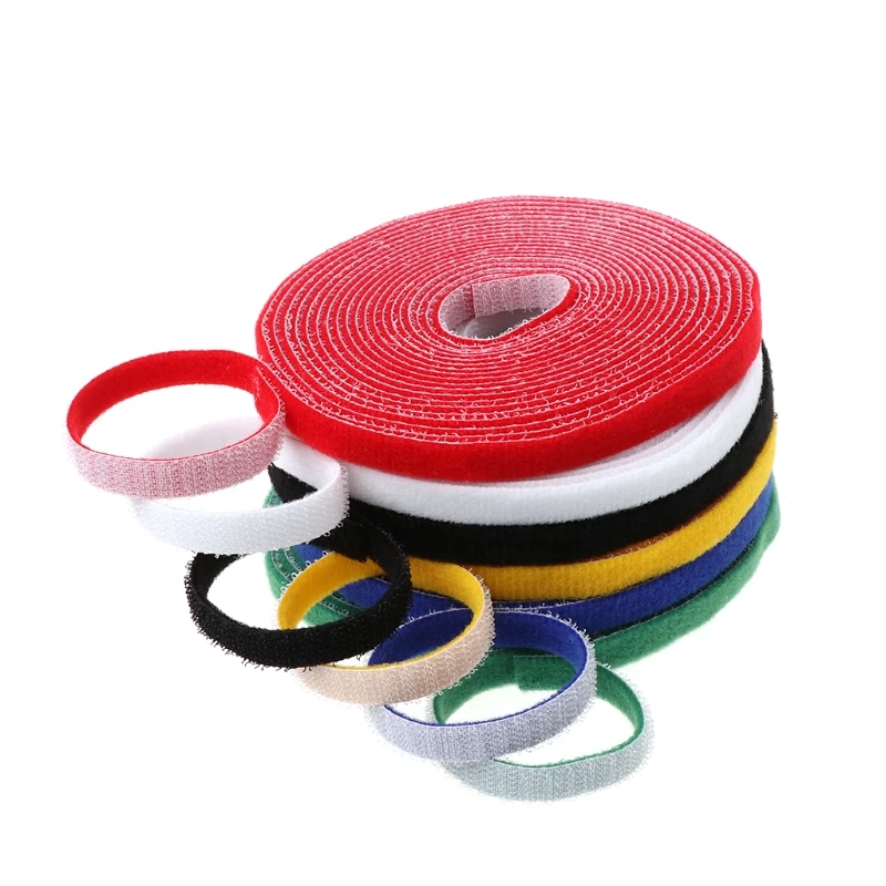 

Colorful Reusable 1cm*25 meters Back to Back Hook Loop Cable Ties,Power Wire Management Nylon Magic Tape Sticks