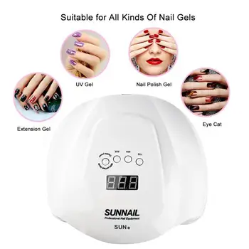 

54W Dual Light Professional Nail Lamp Nail Curing Dryer Light with 36 Led Auto-sensing Timer Setting 10/30/60/99S