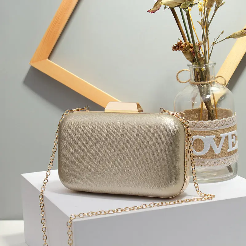 

Ladies Evening Bag with Hasp Lock female Box Day Clutches Wedding Hand With Chain Phone Package Drop Shipping