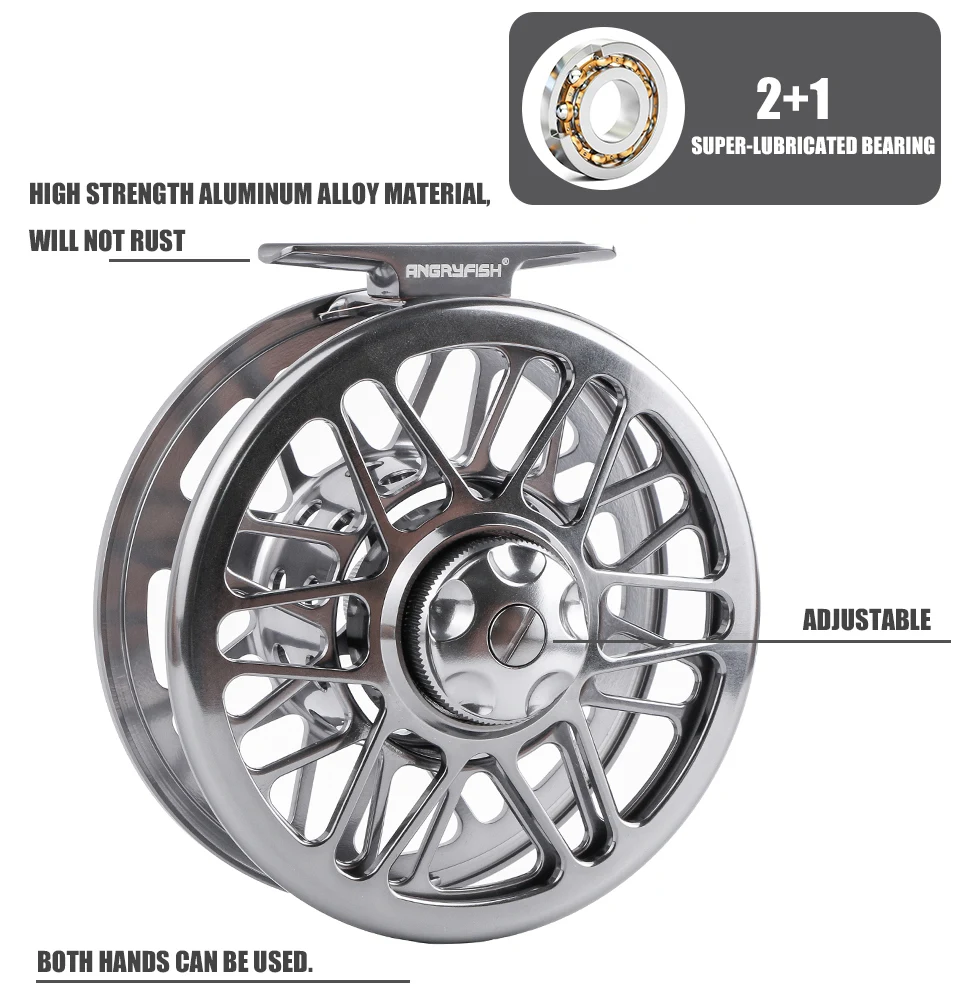 Carretel de Pesca Carretel de Pesca com Grande 2 + 1bb Angryfish Voar Liga Alumínio Metal Cheio Fundição com Grande Caramanchão 7 High Quality Esporte e Lazer