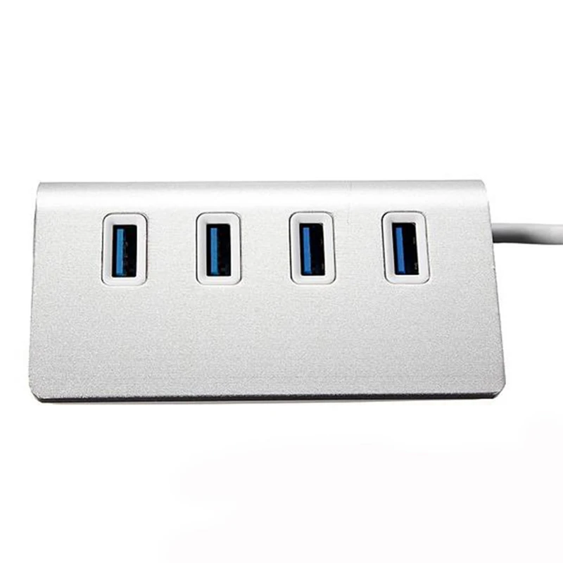 Aluminum Silver Multi Real USB 3.0 HUB 4 Usb Port Cable Splitter for PC Laptop Hab Computer Accessories Peripherals Gadget