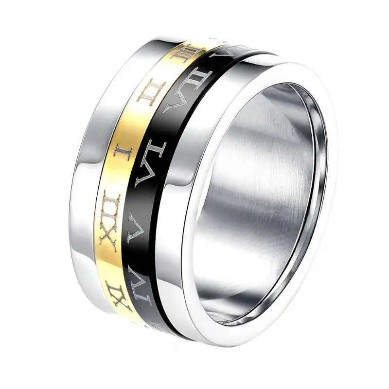 

Multilayers Simple Men Letter Titanium Steel Ring Finger Rings Jewelry Gift