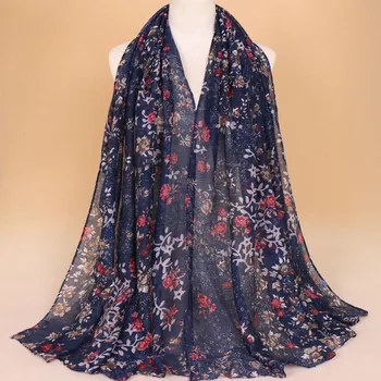 

women printe floral scarves viscose cotton shawls muslim hijab wraps scarf headband long spring scarves 180*85cm 10pcs/lot