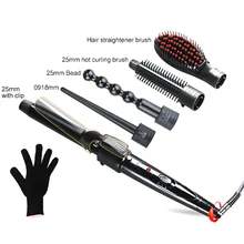 5 in 1 Electric Hair Curler Ceramic Curling Iron Wand Hair Curler Set Interchangeable Head Hair Care Styling Tools 100-240V brand new hair styling tools curler iron wand electric ceramic glaze coating fast heating provide